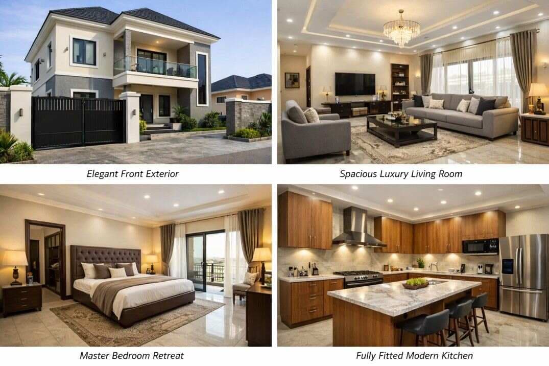 Luxury 5-Bedroom Fully Detached Duplex with BQ in Prime Barnawa, Kaduna (for demonstration only)